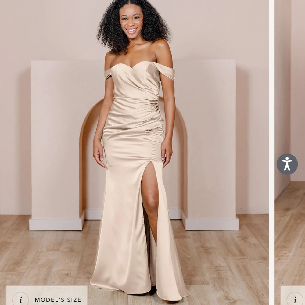 ❌SOLD❌ Ariel Convertible Satin Dress – GOLD CHAMPAGNE (size 16 XL) NWT
